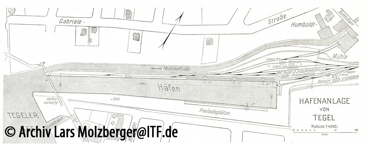 Die Infrastruktur des Tegel Hafens 1922. Archiv Lars Molzberger