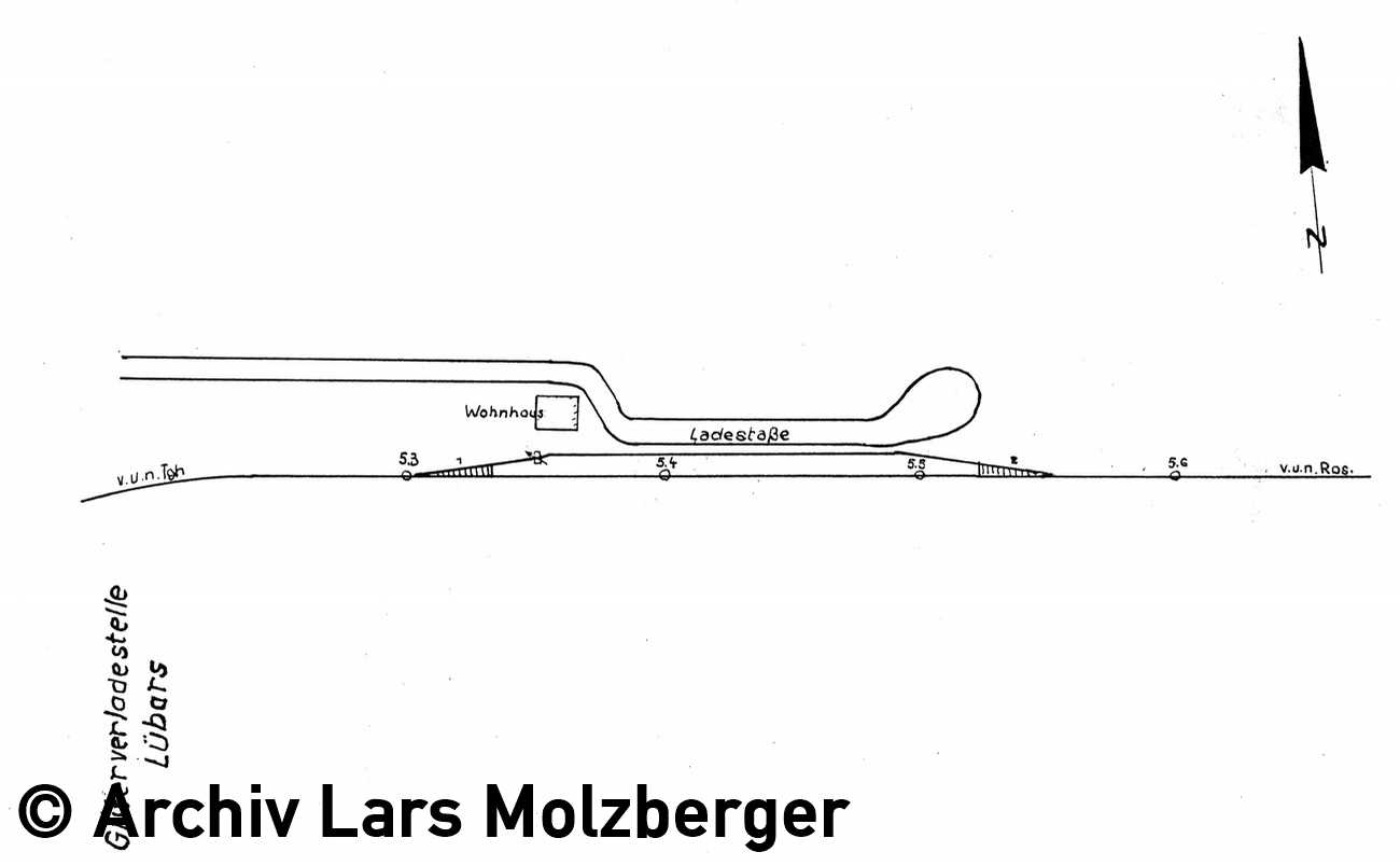 Gleisplan der Ladestelle Lübars 1962. Archiv Lars Molzberger