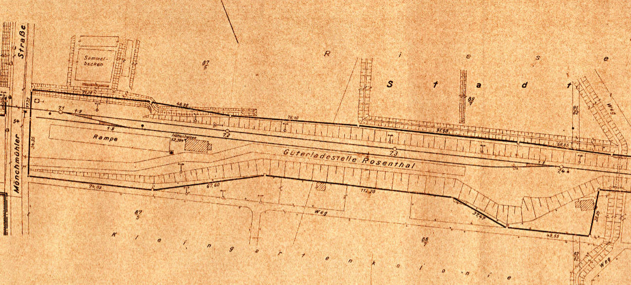 Rosenthal Nord Situation 1947 mit Rampengleis. Plan Sammlung Sven Hannemann