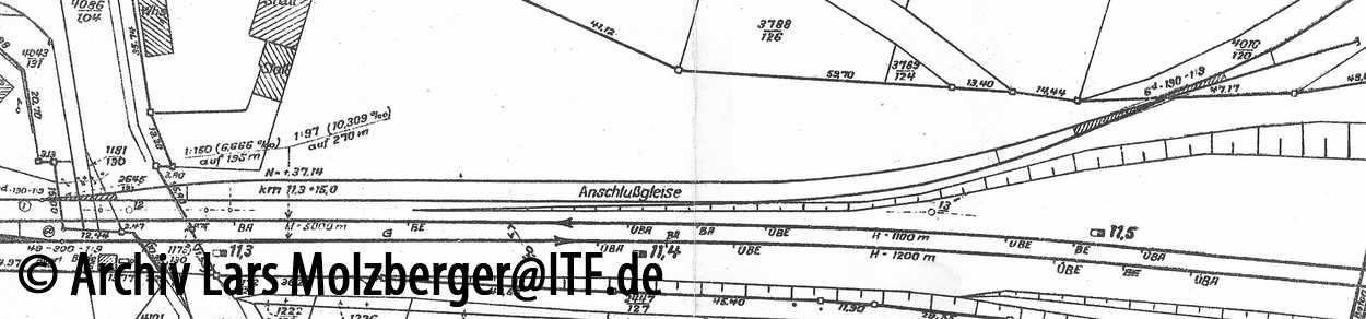 Die Übergabegleise 1938. Plan Archiv Lars Molzberger